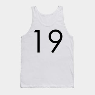 Simple Black Number #19 Nineteen Tank Top